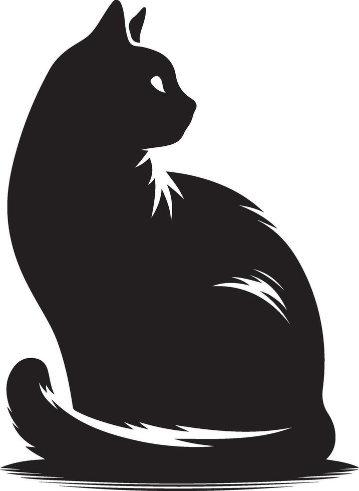 cat silhouette on white background vector