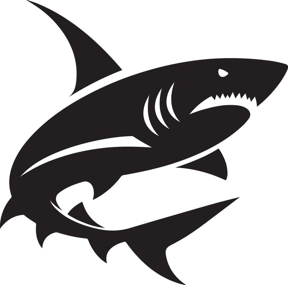 Black shark image in white background vector