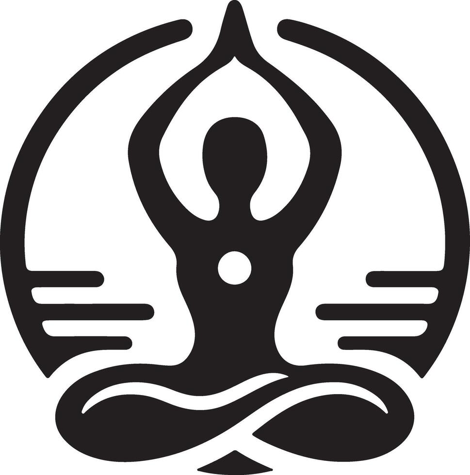 silhouette of a person in yoga position vector
