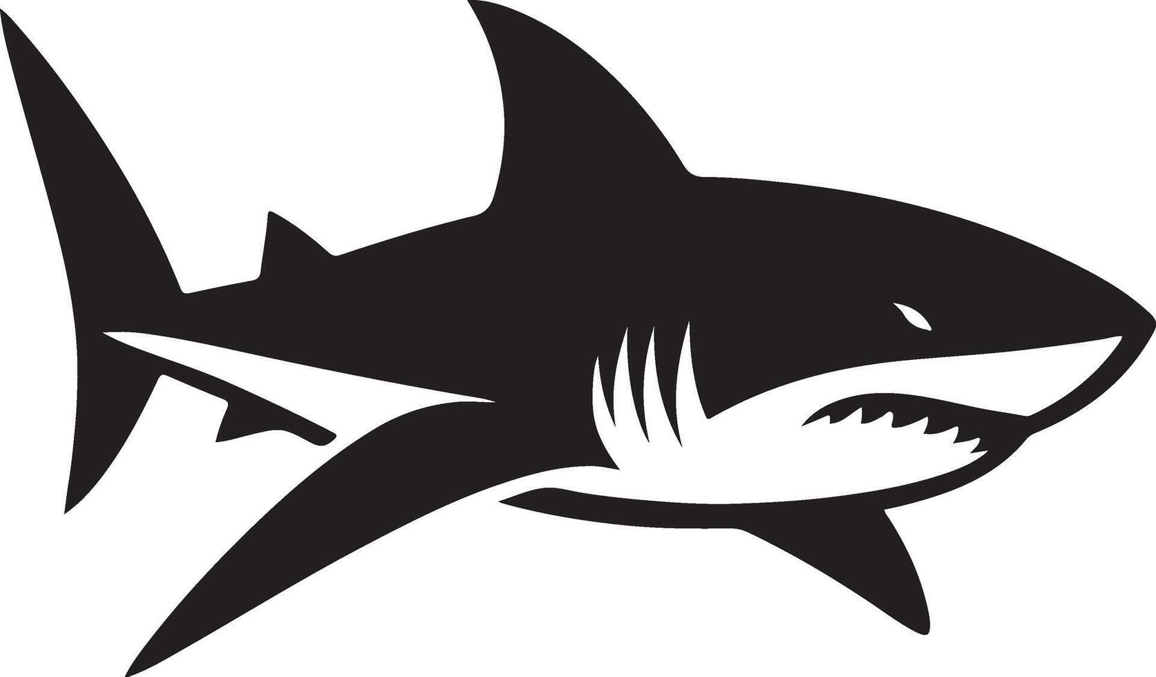 silhouette of a black shark swimming vector