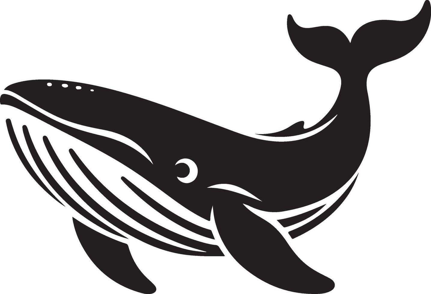 Whale Silhouettes isolated on white background vector