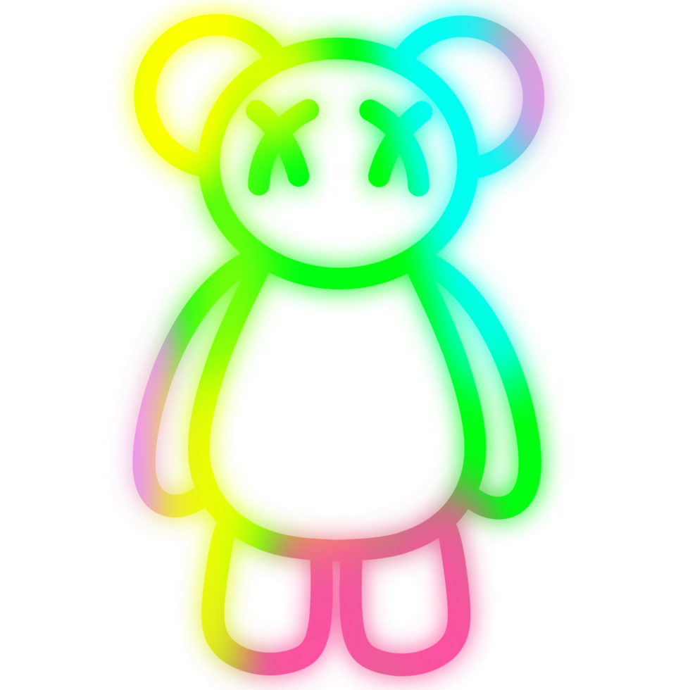 A Rainbow Colored Bear On Transparent Background png
