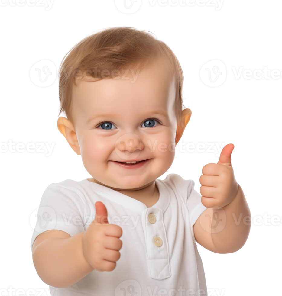 Baby Two Thumbs Up Isolated on Transparent Background png