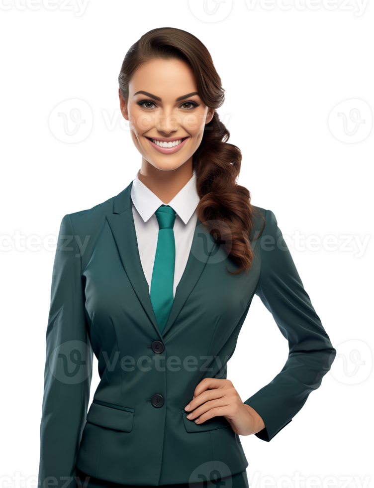 Confident Stewardess Flight Attendant Isolated on Transparent Background png