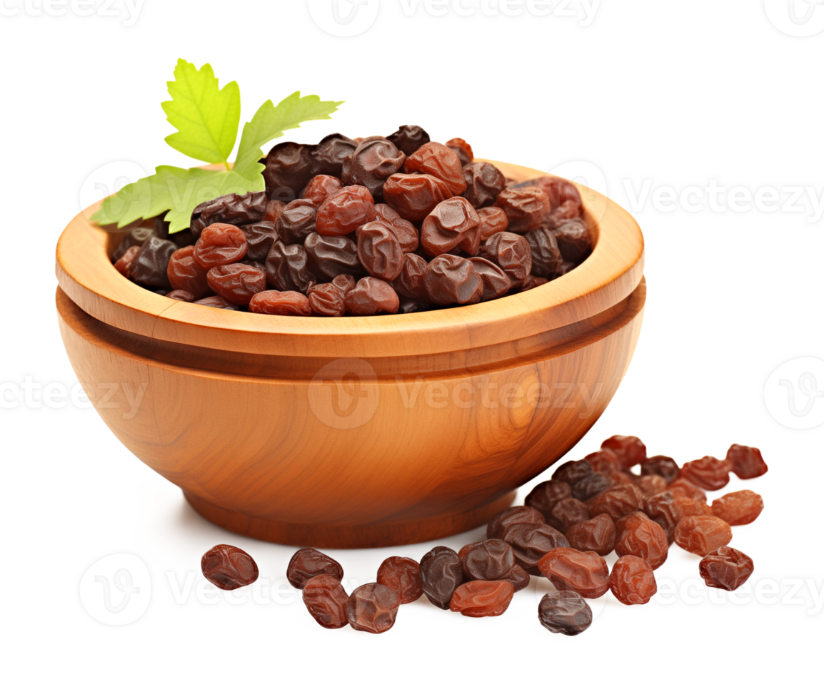 Raisins on Bowl Isolated on Transparent Background png