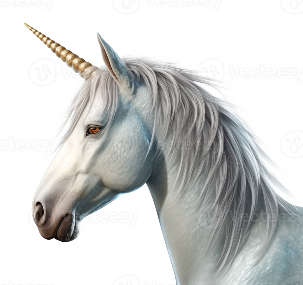 Unicorn Head Isolated on Transparent Background png