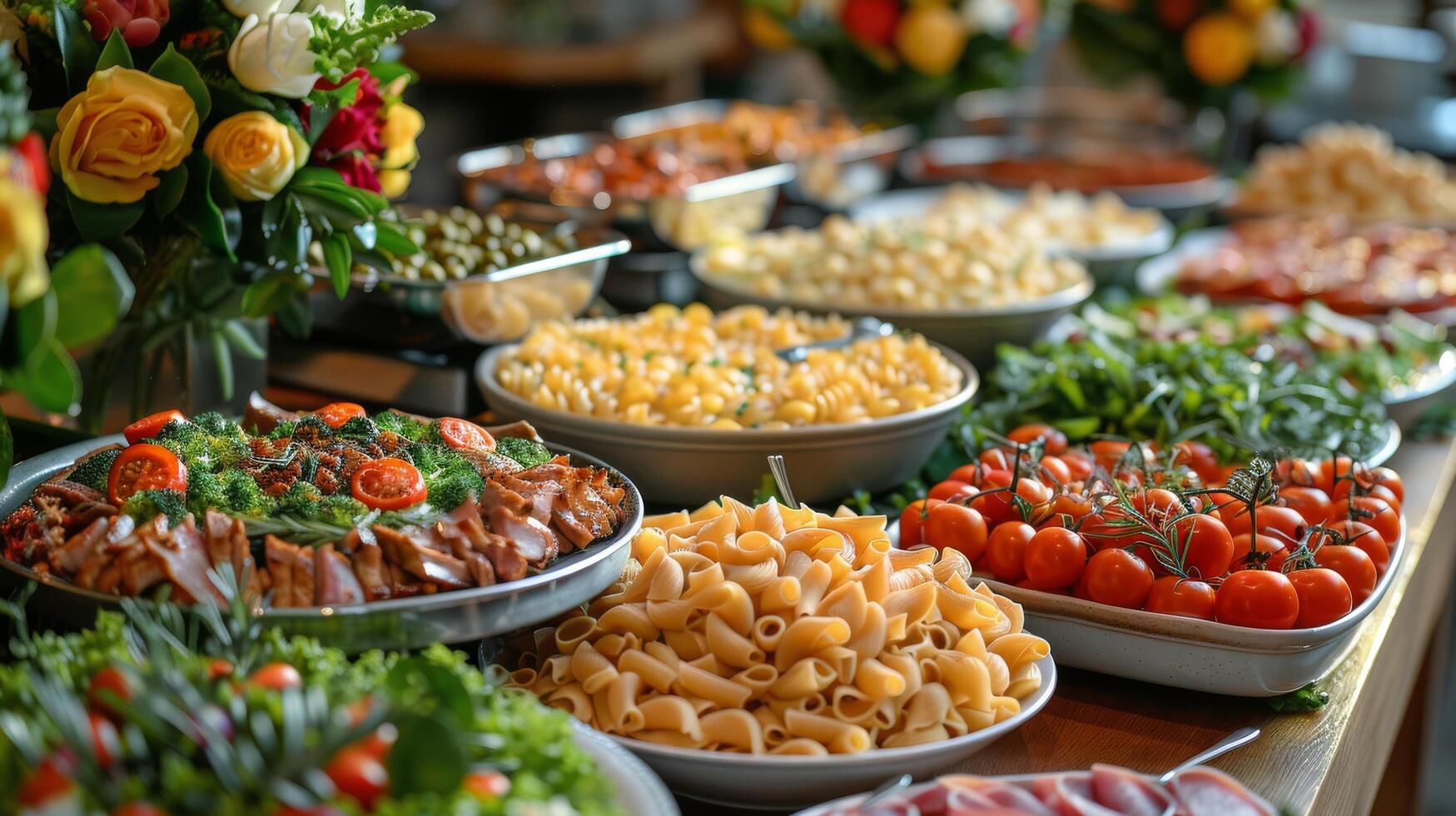 Assortment of Different Types of Pasta in Trays photo