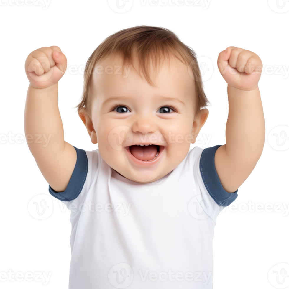 Happy Excited Baby Isolated on Transparent Background png