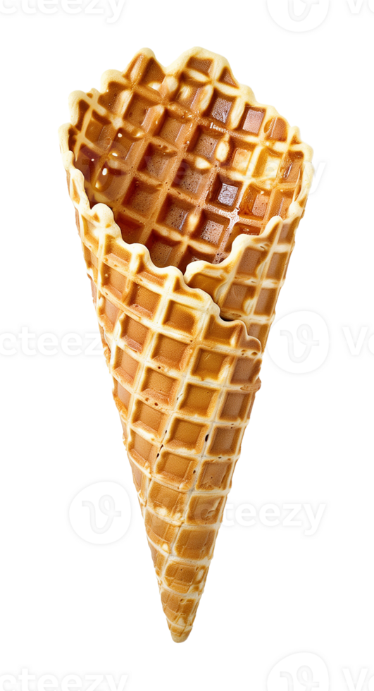 Waffle Cone Isolated on Transparent Background png