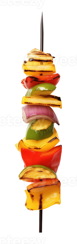 Vegetable Kebab Barbecue Skewer Isolated on Transparent Background png