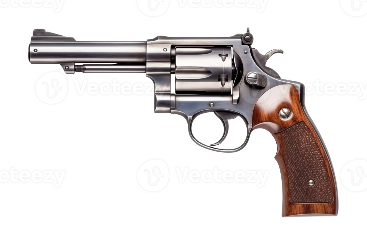 Revolver Gun Isolated on Transparent Background png