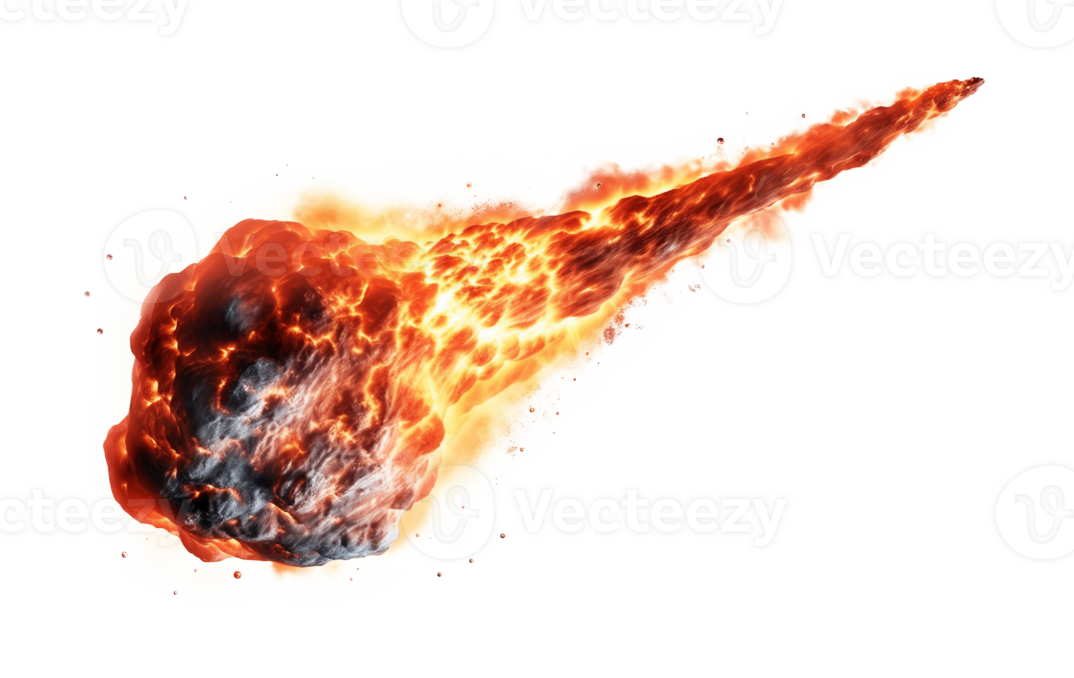 Meteor With Tail Isolated on Transparent Background png