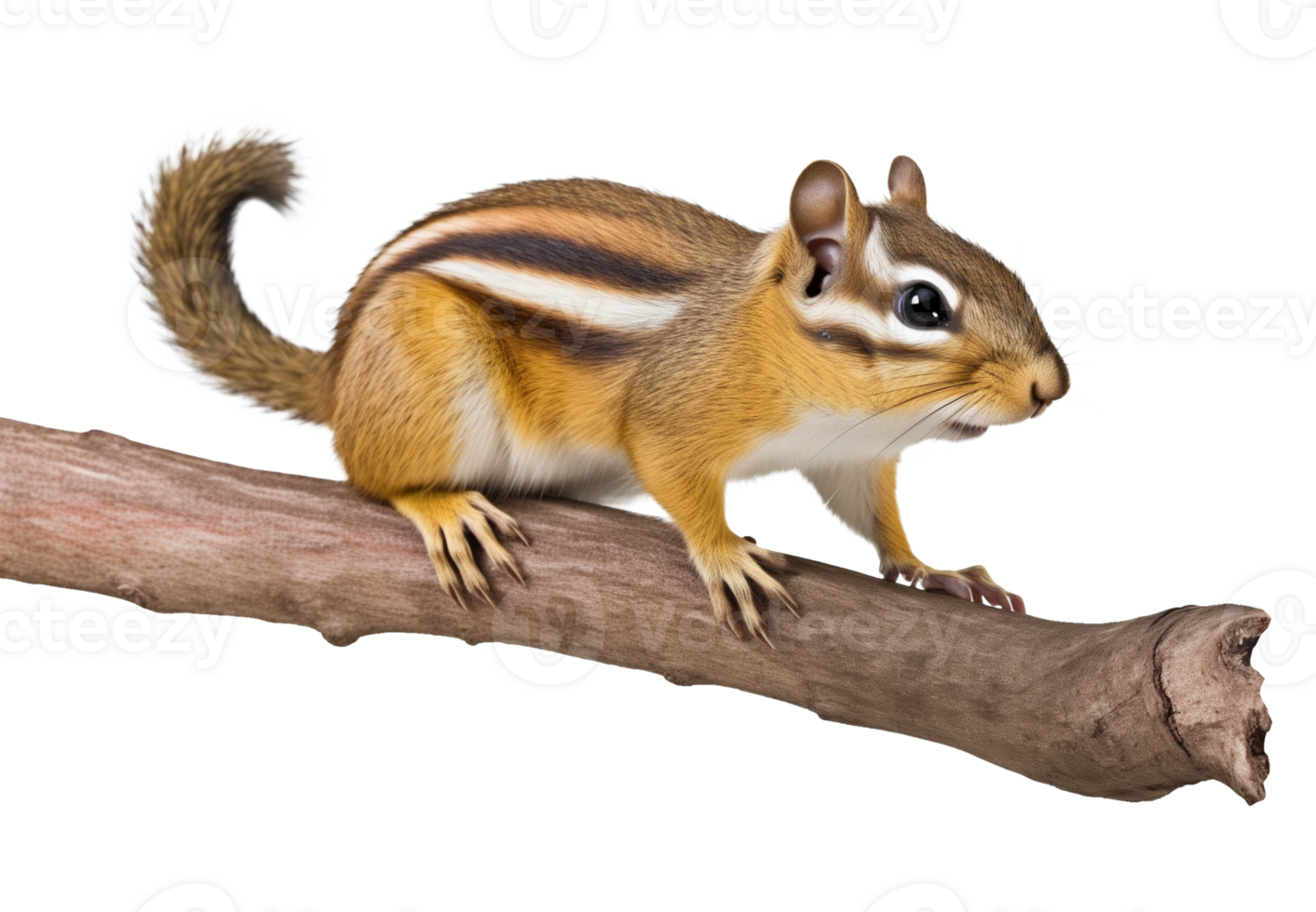 Chipmunk on Branch Isolated on Transparent Background png