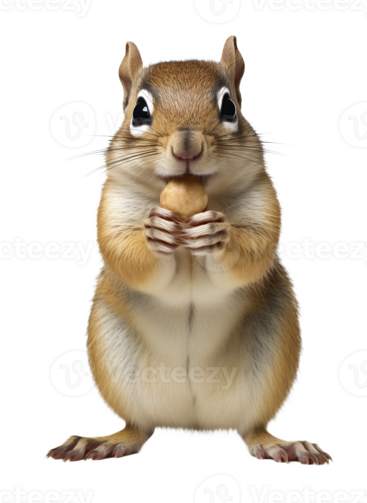 Chipmunk Eating Peanut Isolated on Transparent Background png