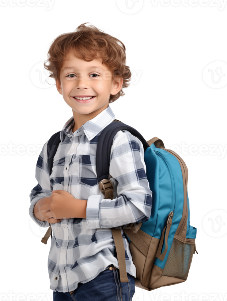 Kid Student With Backpack Isolated on Transparent Background png