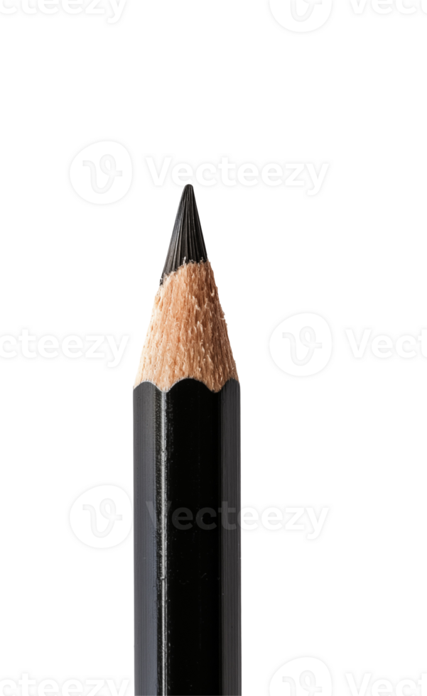 Macro Photography of a black Sharpened Pencil on isolated Background png