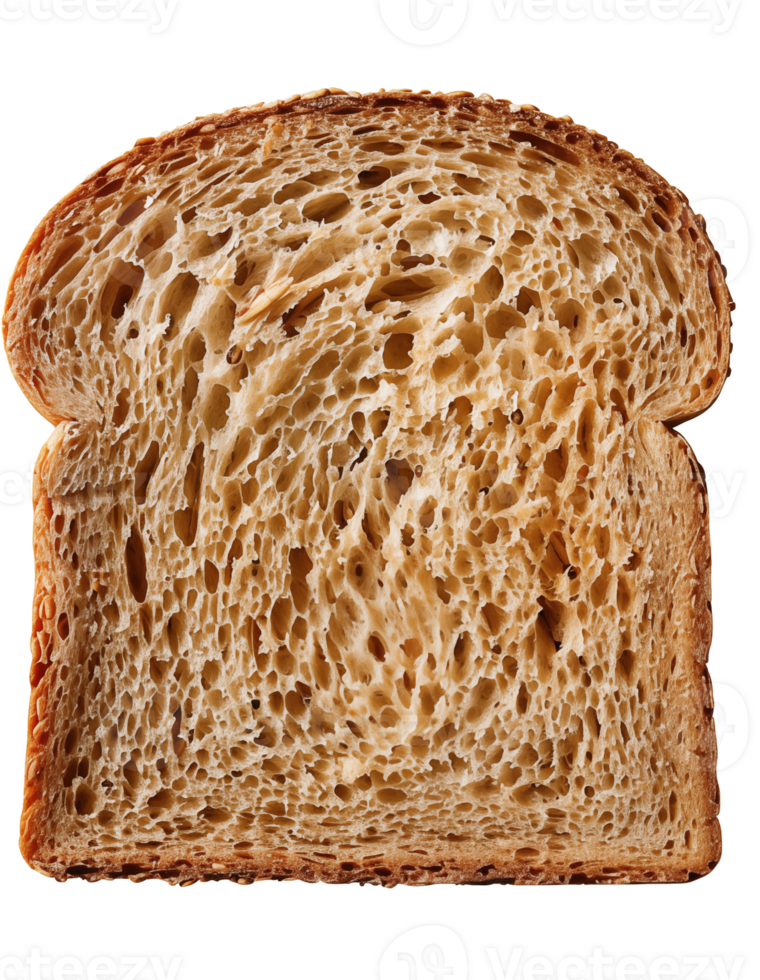 slice of bread on isolated background,Close-up of Whole Grain Bread Slices png