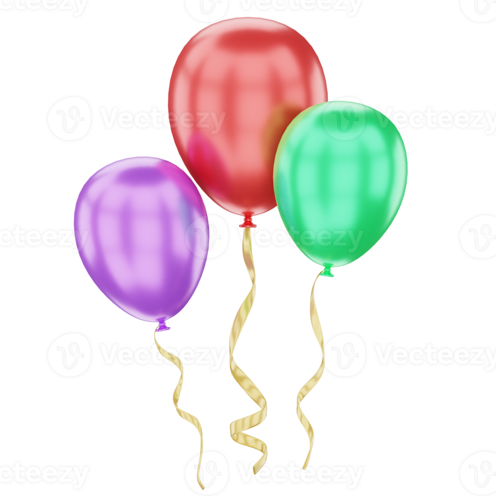 3D Oval Balloons Illustration for uiux, web, app, infographic, etc png