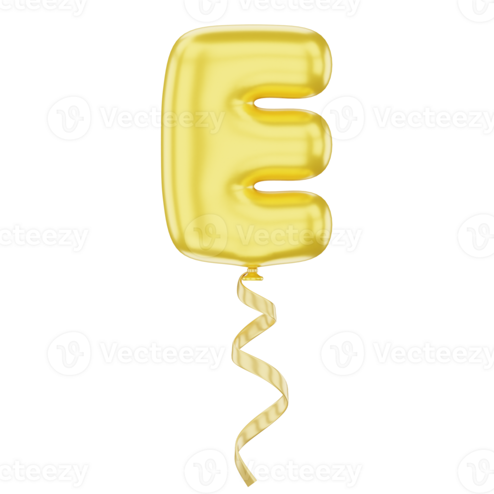 3D Balloon Alphabet E Icon Illustration for uiux, web, app, infographic, etc png