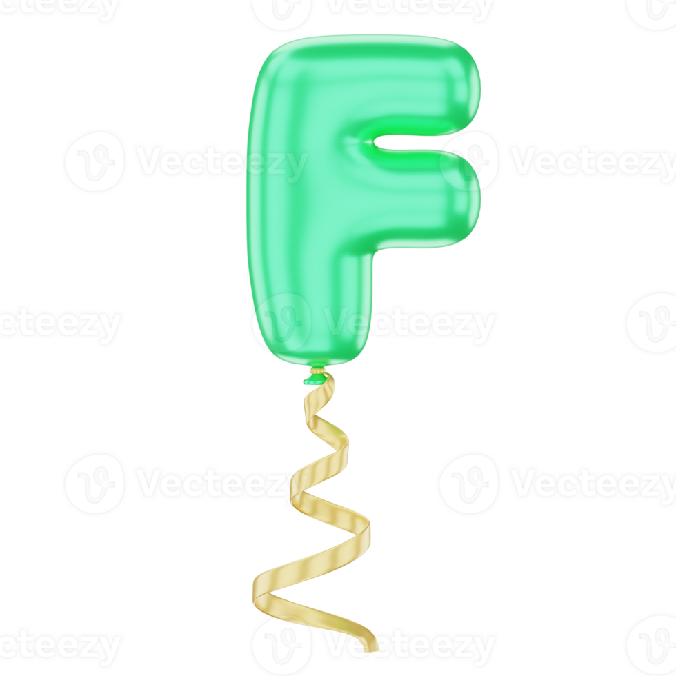 3D Balloon Alphabet F Icon Illustration for uiux, web, app, infographic, etc png