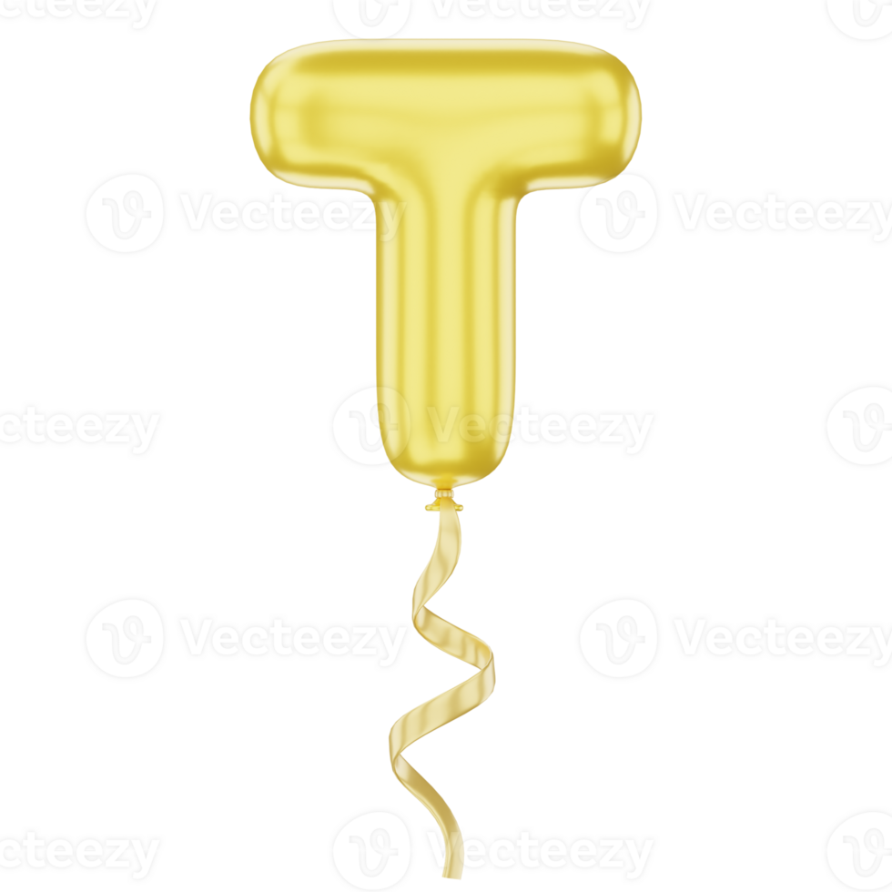 3D Balloon Alphabet T Icon Illustration for uiux, web, app, infographic, etc png