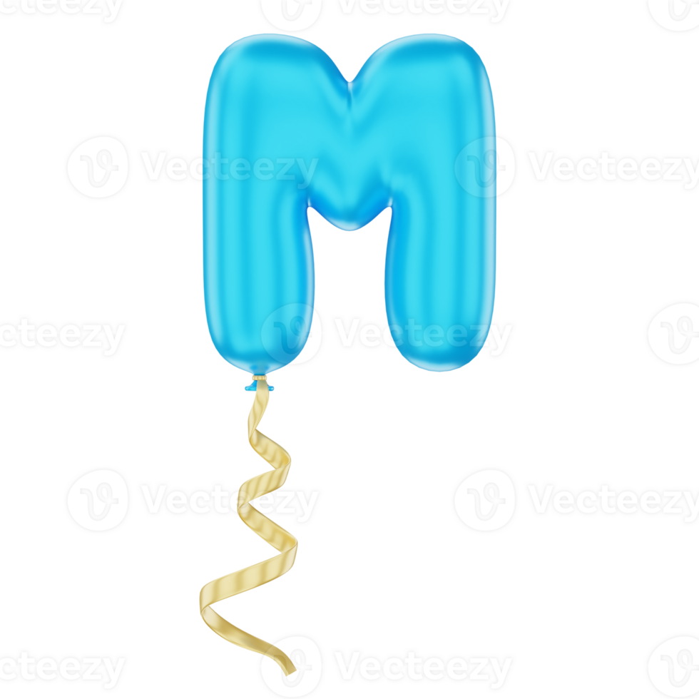 3D Balloon Alphabet M Icon Illustration for uiux, web, app, infographic, etc png