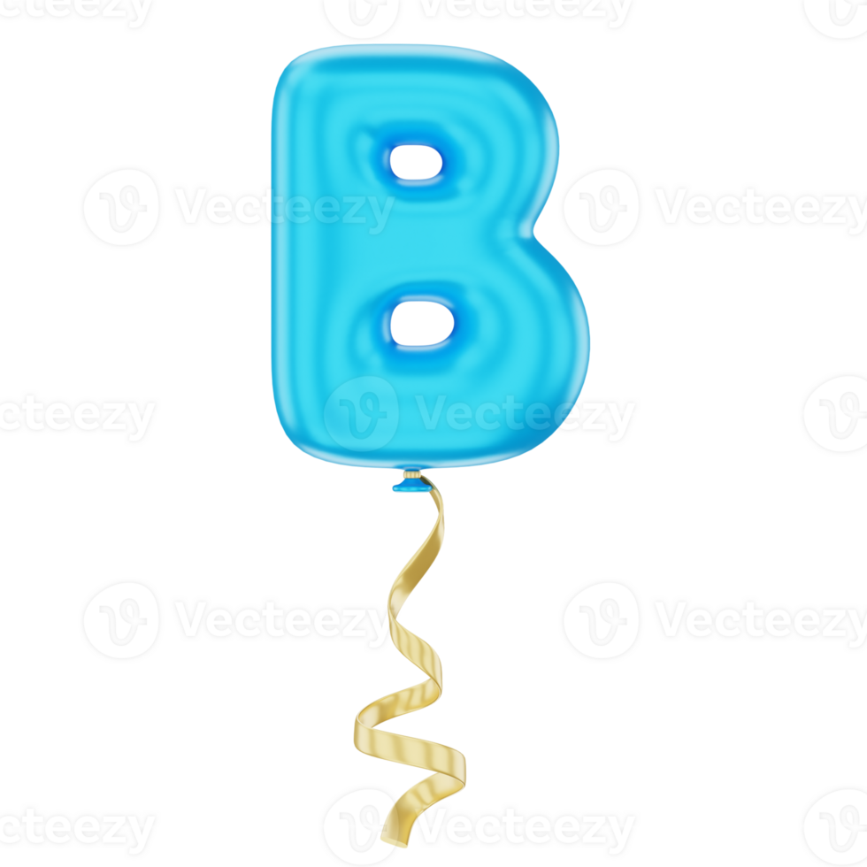 3D Balloon Alphabet B Icon Illustration for uiux, web, app, infographic, etc png