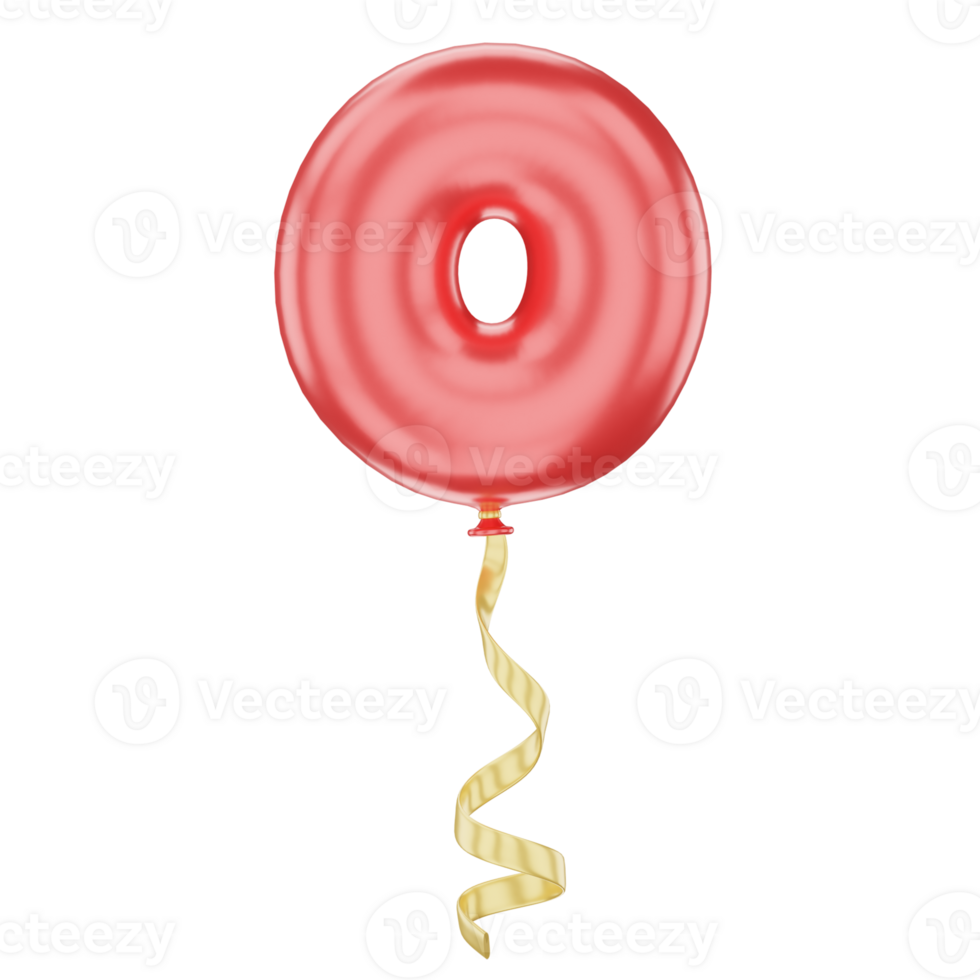 3D Balloon Alphabet O Icon Illustration for uiux, web, app, infographic, etc png
