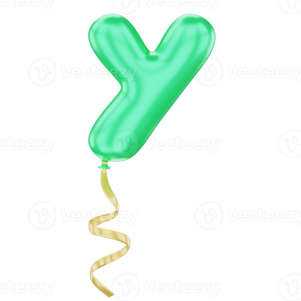 3D Balloon Alphabet Y Icon Illustration for uiux, web, app, infographic, etc png