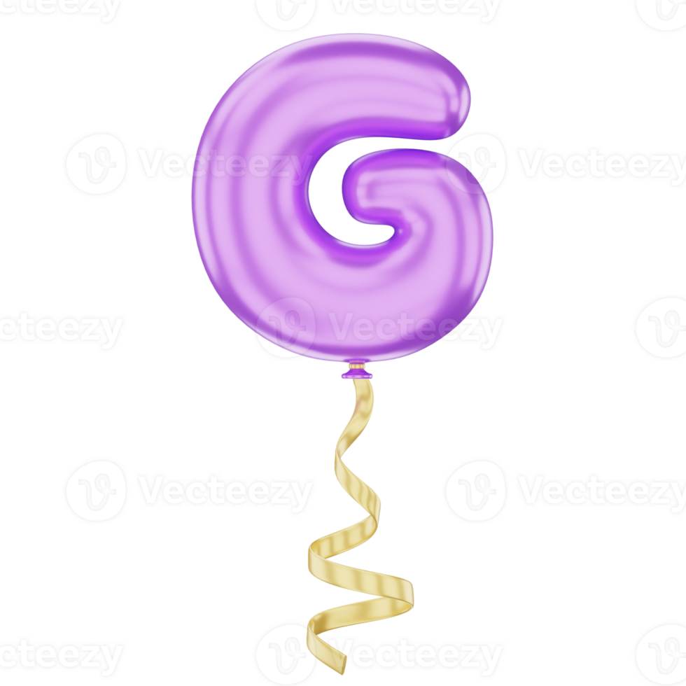 3D Balloon Alphabet G Icon Illustration for uiux, web, app, infographic, etc png