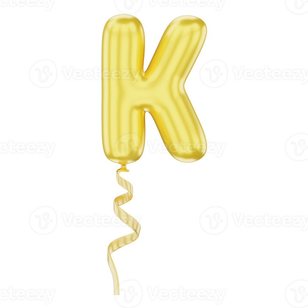 3D Balloon Alphabet K Icon Illustration for uiux, web, app, infographic, etc png