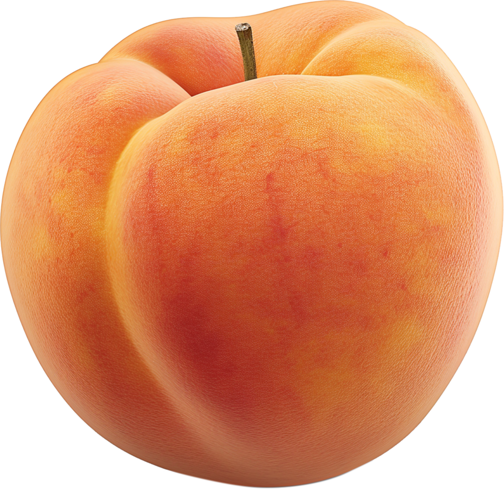 A delicious peach isolated on a transparent background png