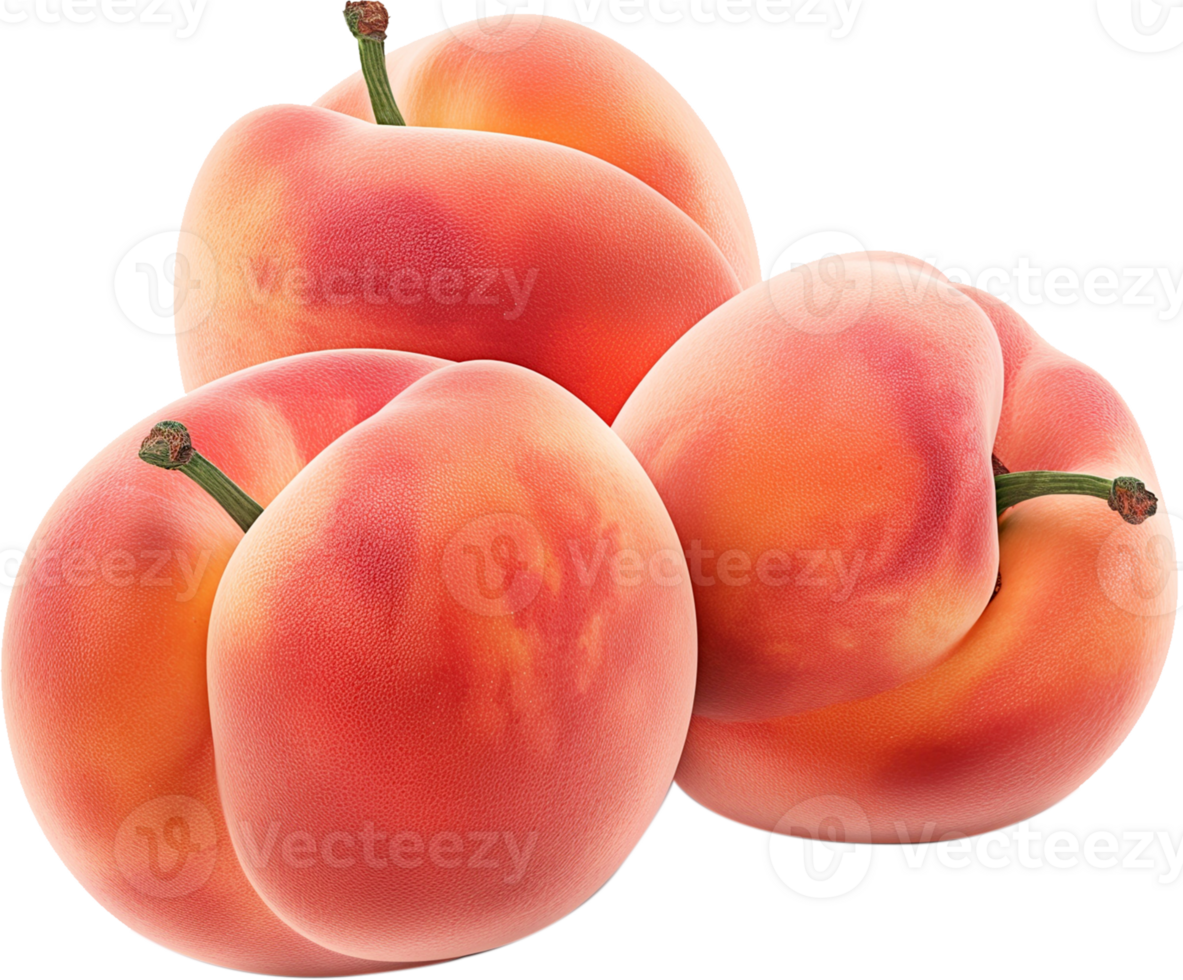 A fresh group of peach isolated on a transparent background png