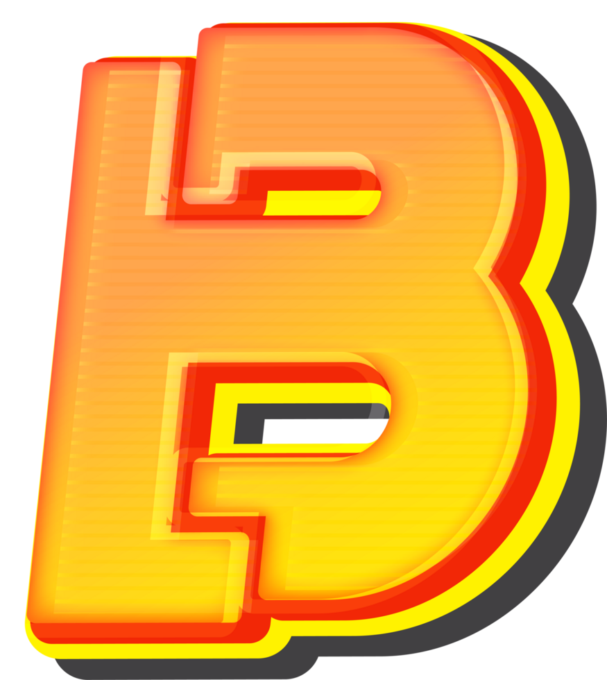 Letter B, Technology 3D Font Alphabet png