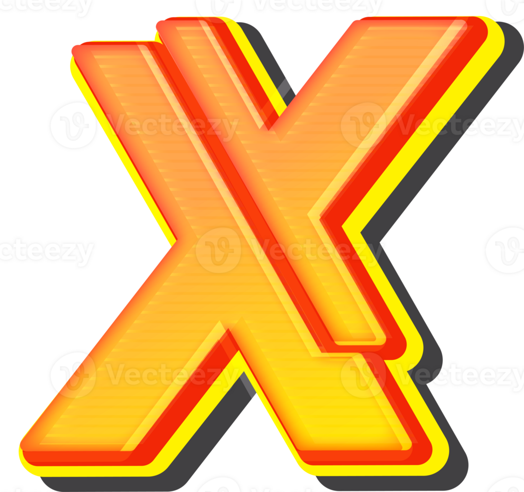 Letter X, Technology 3D Font Alphabet png