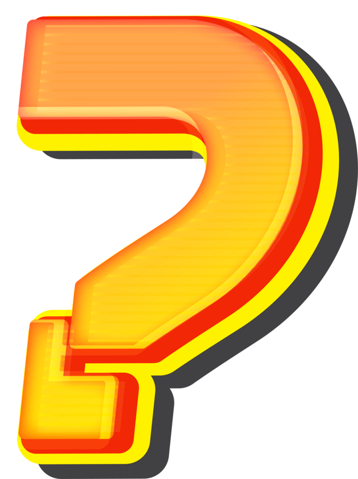 Question mark, Technology 3D Font Alphabet png