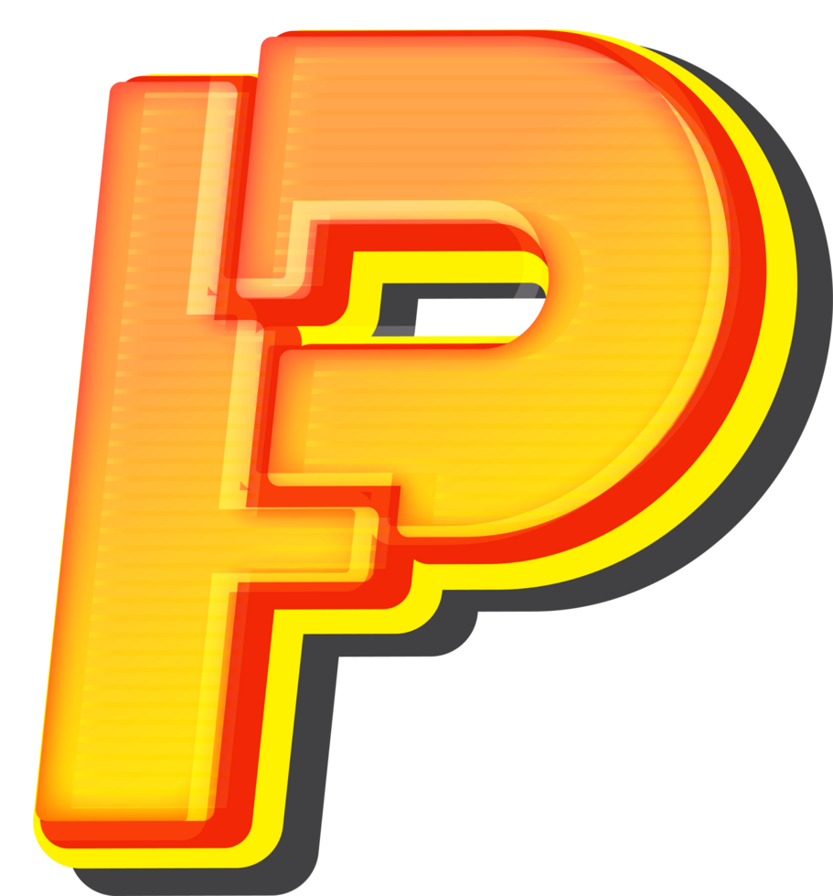 Letter P, Technology 3D Font Alphabet png
