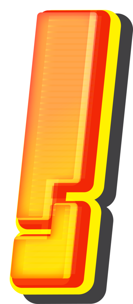 Exclamation mark, Technology 3D Font Alphabet png