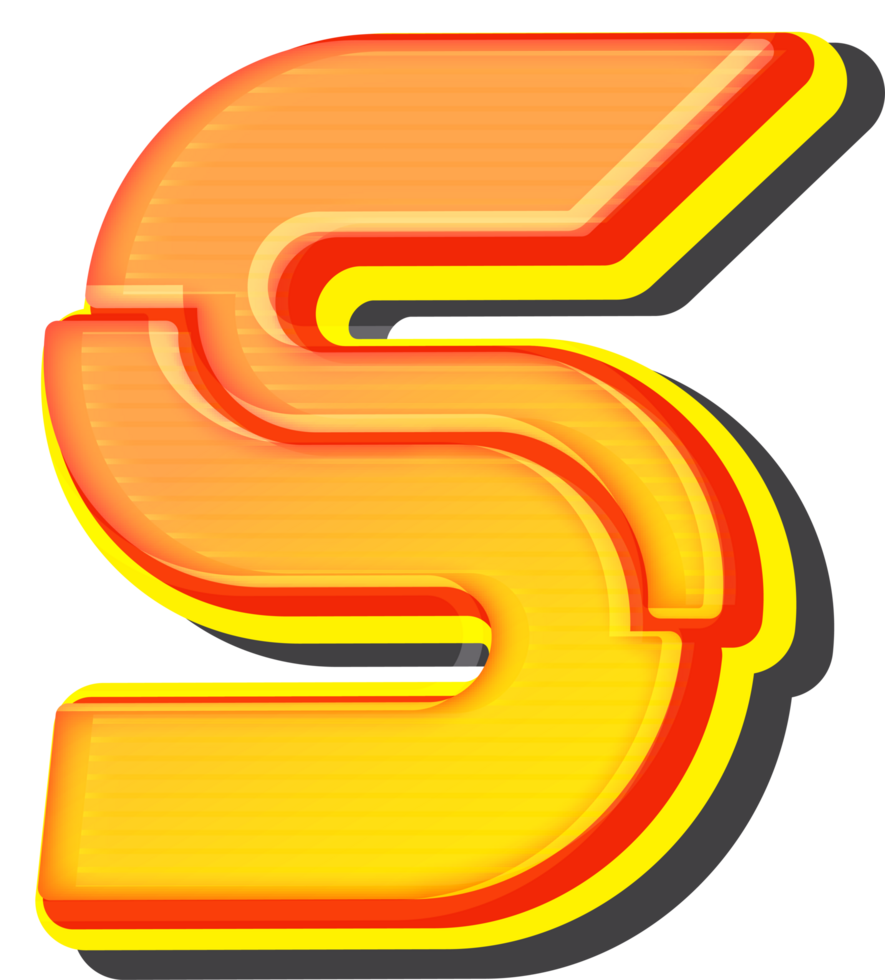 Letter S, Technology 3D Font Alphabet png