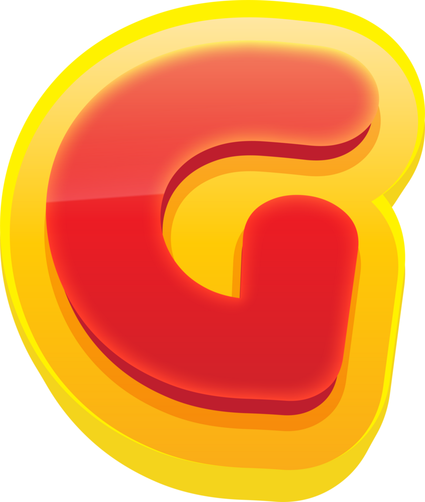 Comic Alphabet 3D Letter G png