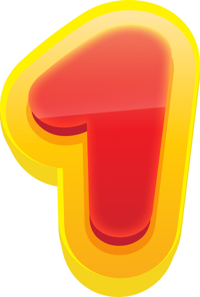 Comic 3D Number 1 png