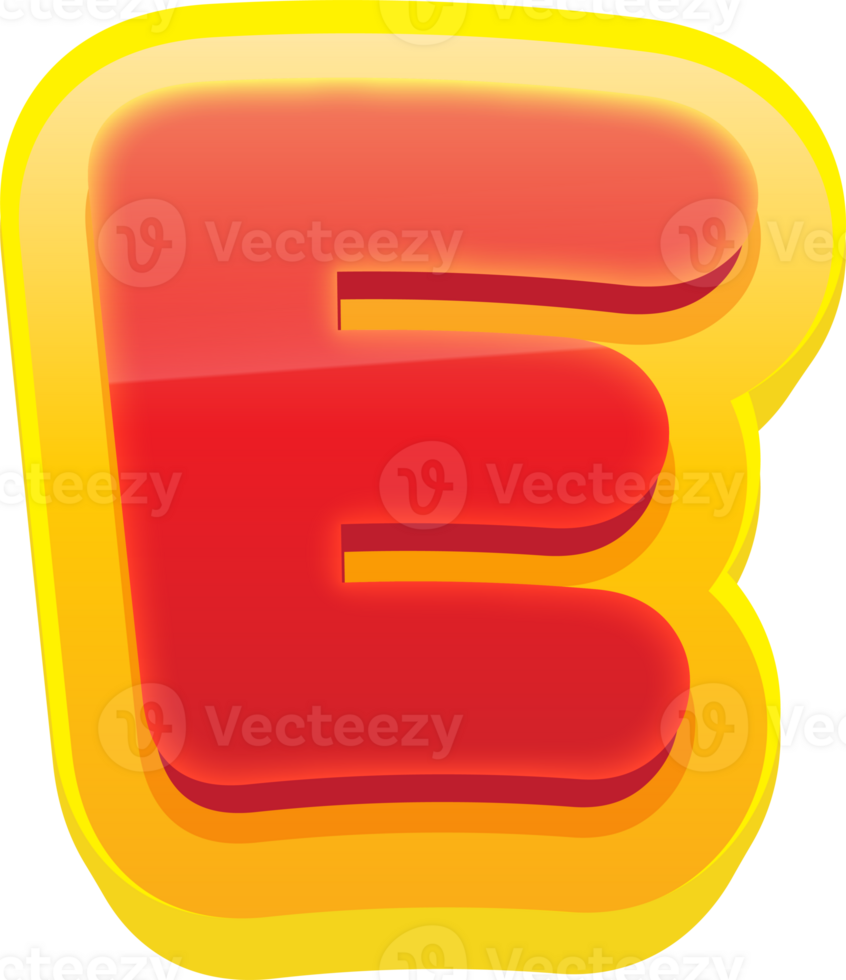 Comic Alphabet 3D Letter E png