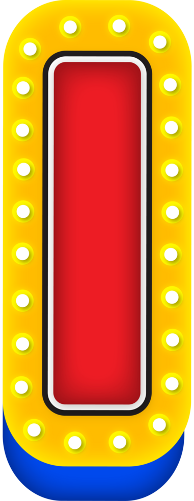 3D Cinema light Alphabet Letter I png