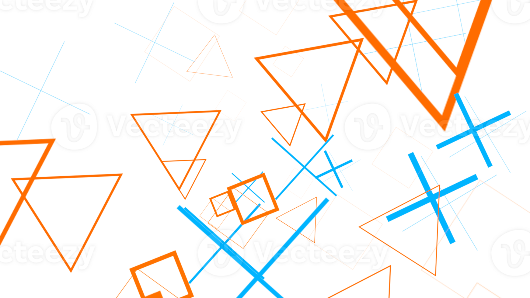 a geometric pattern with blue and orange triangles png
