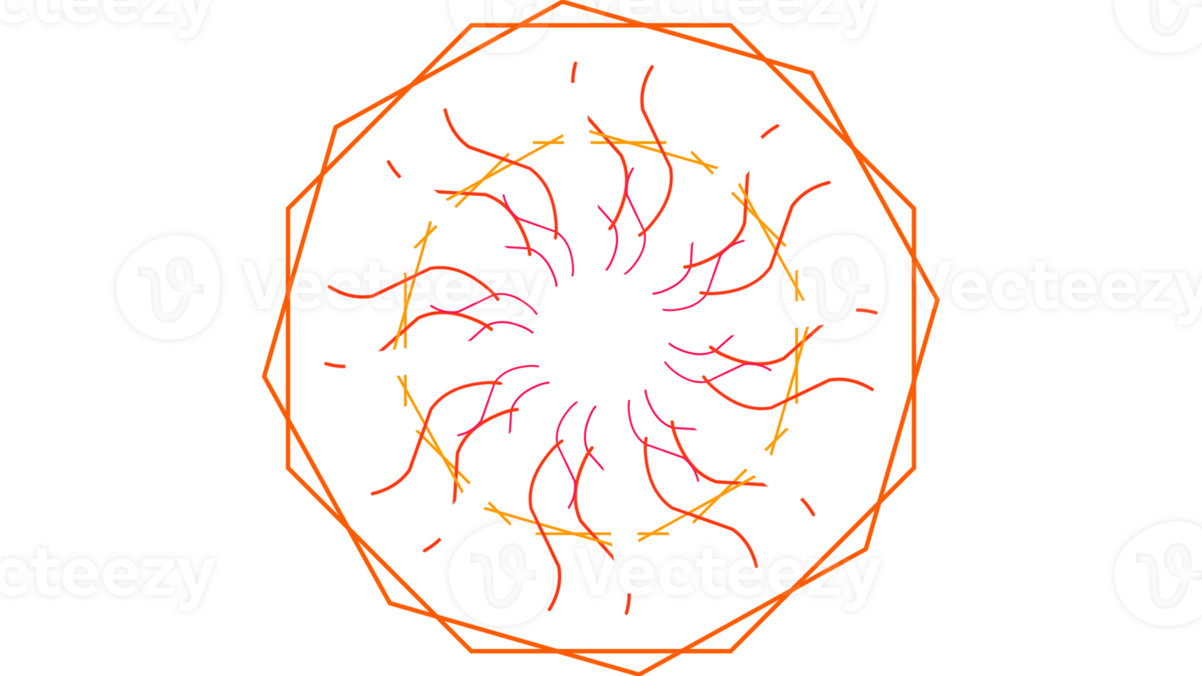 a circular pattern with orange and white lines png