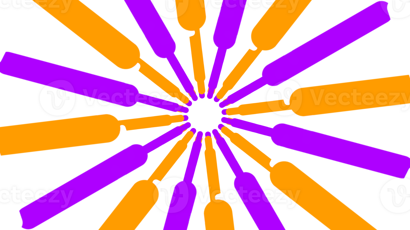 a purple and orange circle with a starburst pattern png