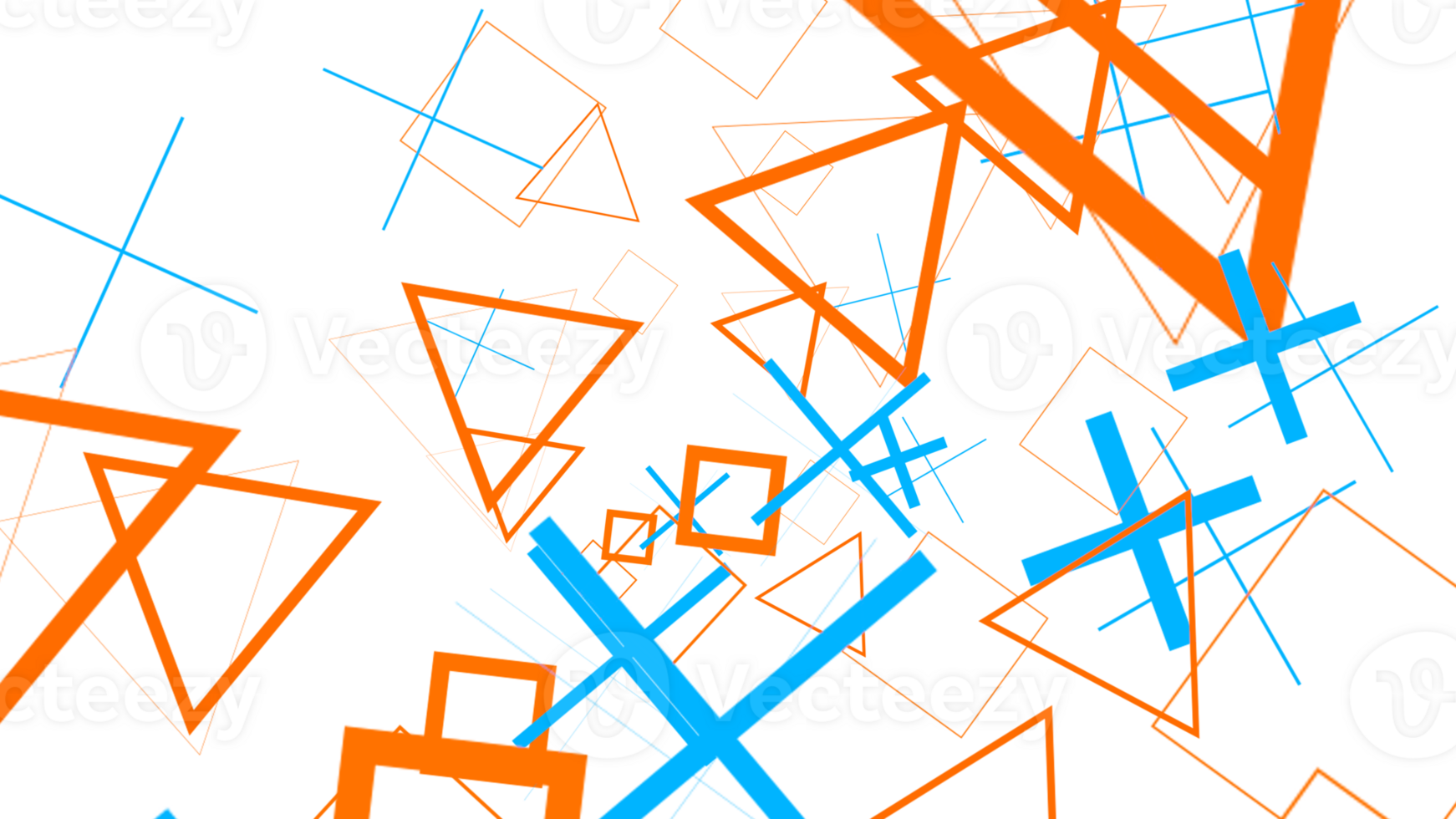 a geometric pattern with blue and orange triangles png