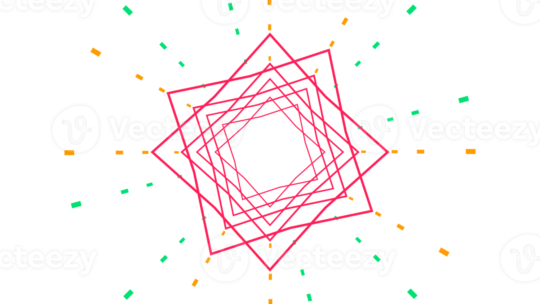 a geometric pattern with a red and green star png