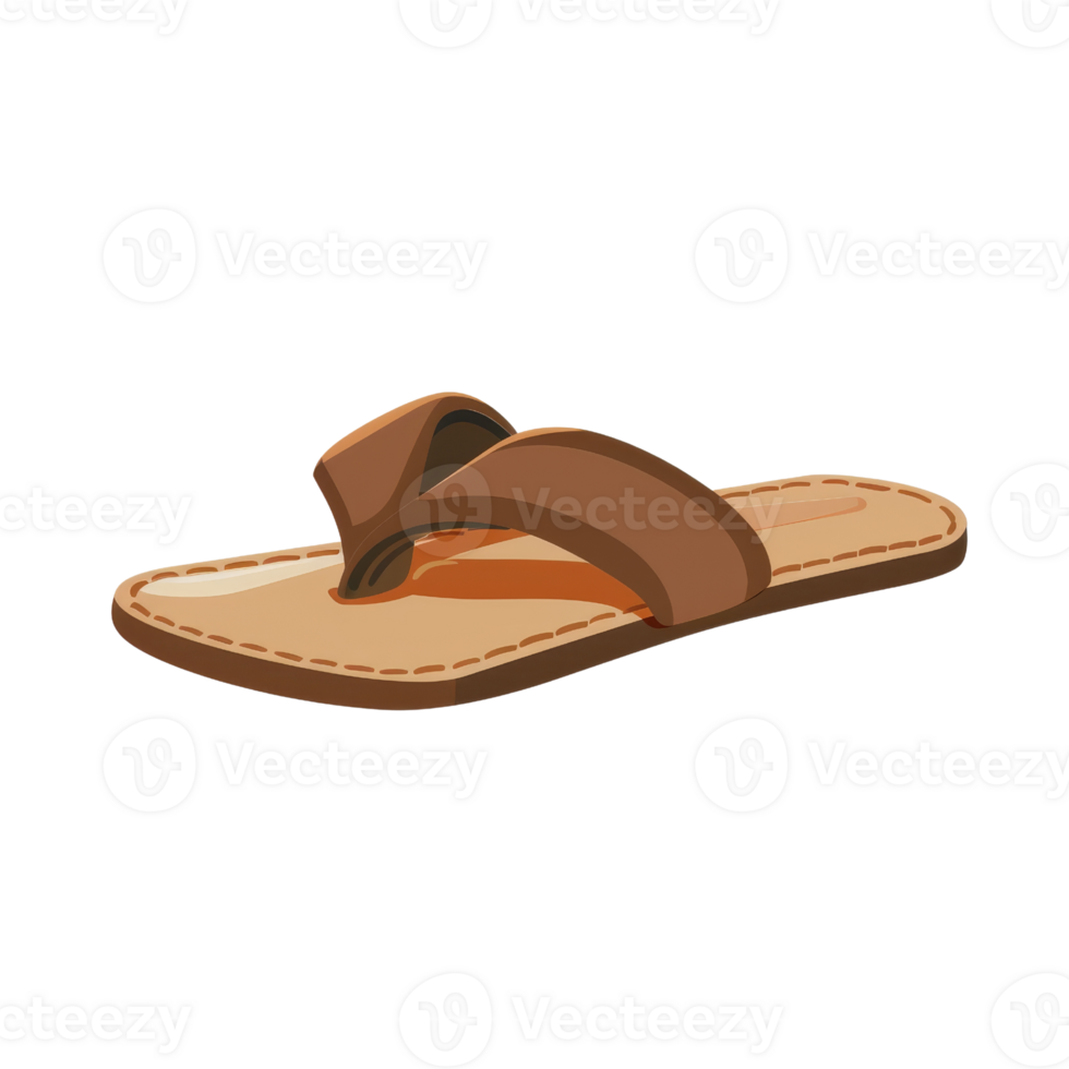 Beach slippers isolated on a transparent background. illustration. png
