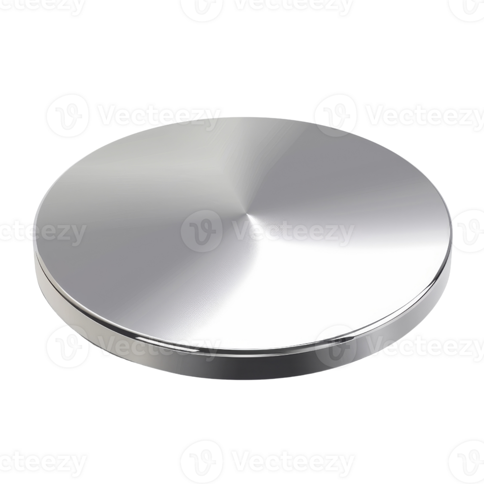 3d render of round button isolated on transparent background with clipping path png